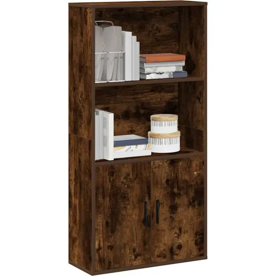 Bogreol 60x24x120 cm i røget egetræsfarve