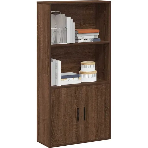 Bogreol 60x24x120 cm i konstrueret træ – egetræsfarve