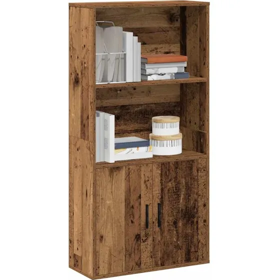 Bogreol 60x24x120 cm i konstrueret træ - antiktræ