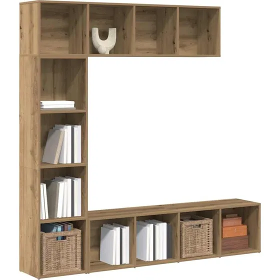 Bogskabe 3 stk. i konstrueret træ - kunsteg