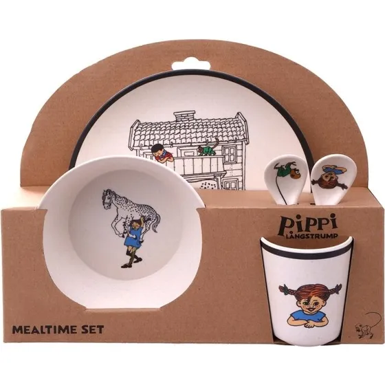 Barbo Toys Pippi Langstrømpe spisesæt, 5 dele