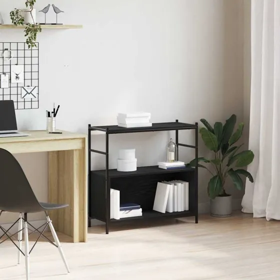 Bogreol i sort eg 80x30x78,5 cm – moderne reol