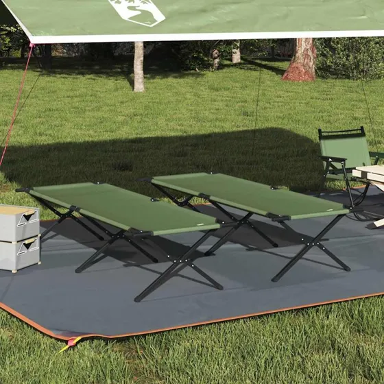Foldbar Camping Seng 210x80x46 cm - Grøn Oxford