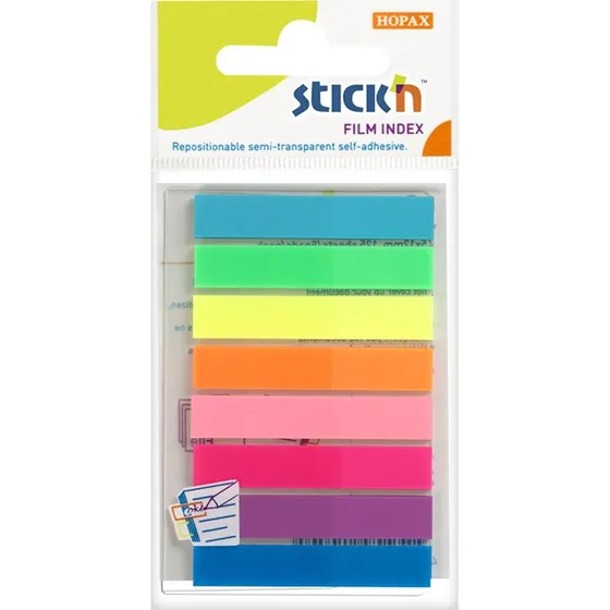 Stick'n Indexfaner 45 x 8 mm - 8 assorterede farver