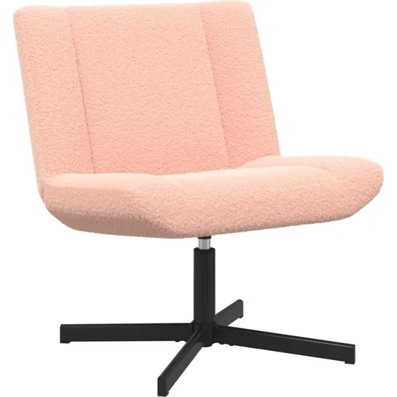 Drejestol i lyserød med fårskind 63x75x76 cm