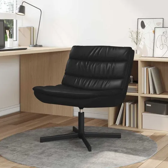 Drejestol i sort PU med 360° – 63x75x76 cm