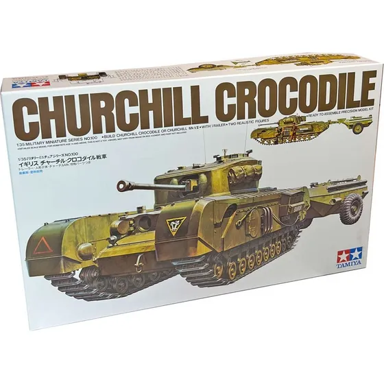 Tamiya Churchill Crocodile kampvogn med anhænger - 1:35