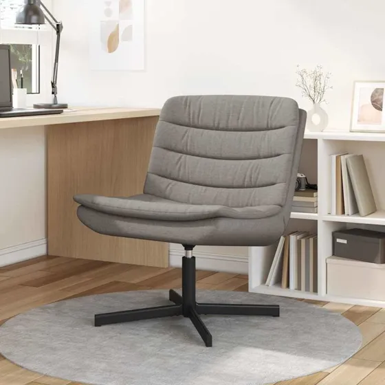 Drejestol i gråbrun stof 63x75x76 cm – 360°