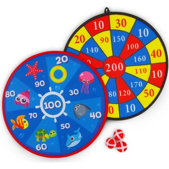 Dartskive med Velcro - 28 cm med 3 bolde