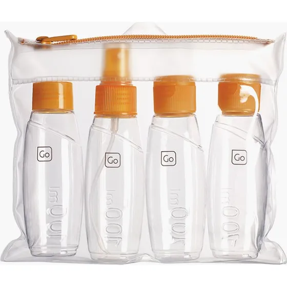 Go Travel Rejseflaskesæt - 4 x 100 ml med opbevaringspose