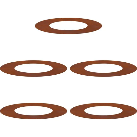 Træring i cortenstål 5 stk Ø40/70 cm - brun