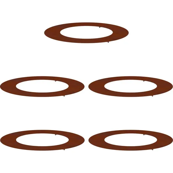 Træring i cortenstål 5 stk Ø50/80 cm - Brun