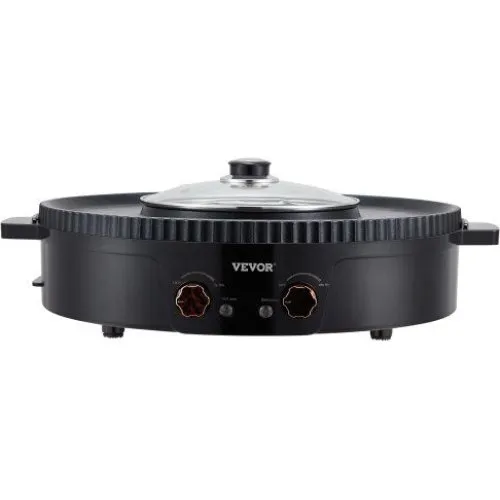 2-i-1 Elektrisk Hot Pot med Grill, 42x16 cm, Non-stick