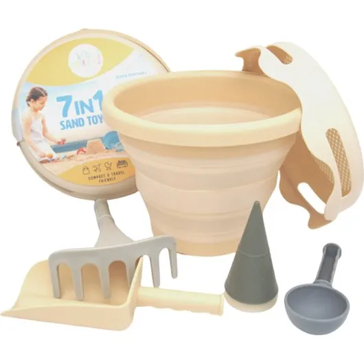 CompactToys 7-i-1 Sandlegetøjssæt, Beige