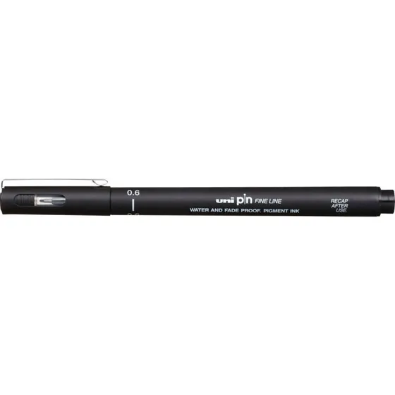 Uni Pin 200 Drawingpen sort 0,6 mm