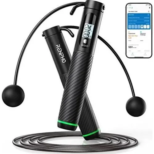 Renpho Smart Jump Rope Q008 - Sort med Bluetooth