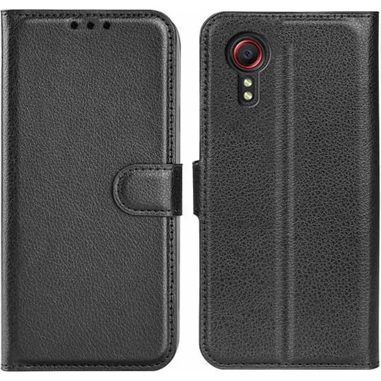 Samsung Galaxy Xcover 7 Plånboksfodral med Stativ - Sort