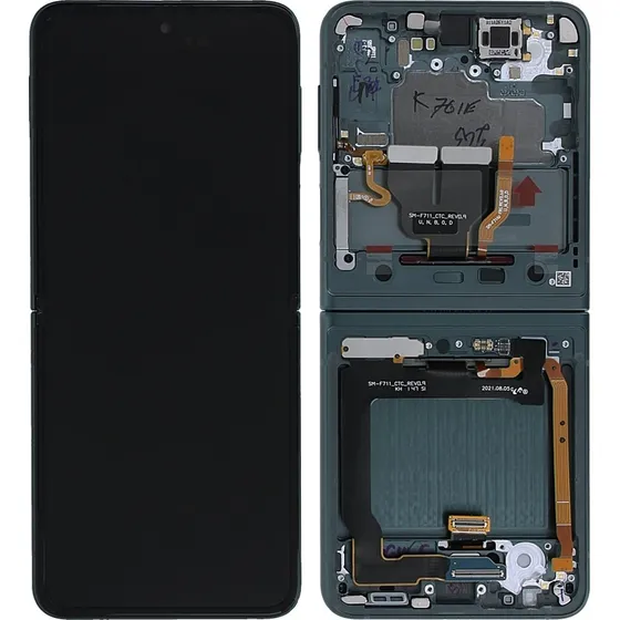 Samsung Galaxy Z Flip 3 5G Skærm med LCD Display - Grøn