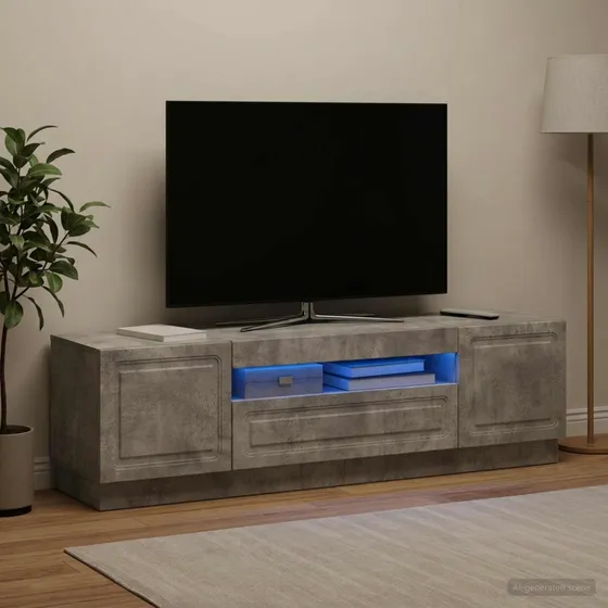 vidaXL LED TV-skab i betongrå konstrueret træ