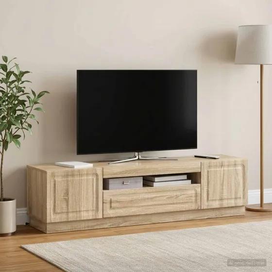 vidaXL LED TV-skab Sonoma-eg i konstrueret træ