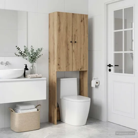 vidaXL Toiletskab BREDA Artisan-eg 66 x 25,5 x 190 cm