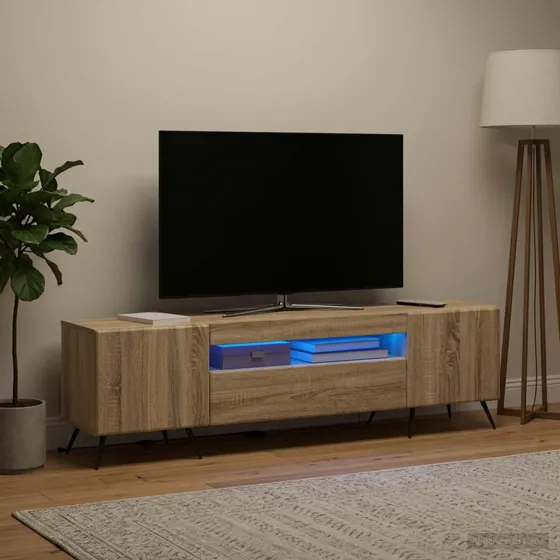 vidaXL LED TV-skab Sonoma-eg i konstrueret træ