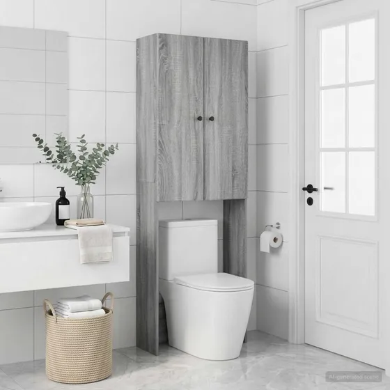 vidaXL Toiletskab BREDA Grå Sonoma 66 x 25,5 x 190 cm