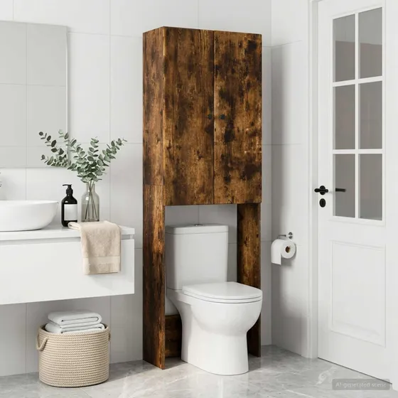 vidaXL Toiletskab BREDA Røget eg, 66 x 25,5 x 190 cm