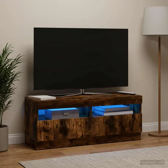 vidaXL LED TV-skab i røget eg