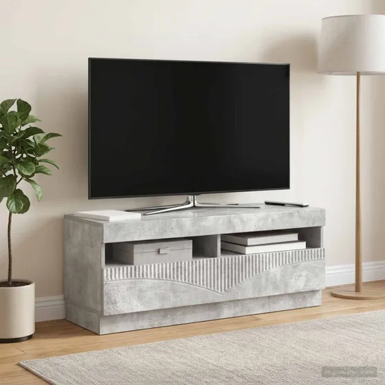 vidaXL LED TV-skab i betongråt konstrueret træ