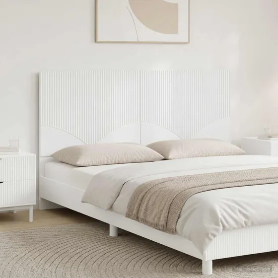 vidaXL HOORN Væghængt hovedgærde - Hvid højglans - 140x50 cm