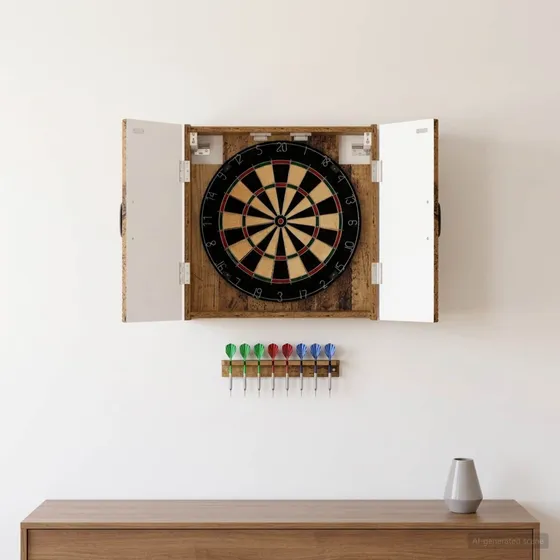 vidaXL Dartskab HOORN Gammelt træ 52,5 x 10,5 x 53,5 cm