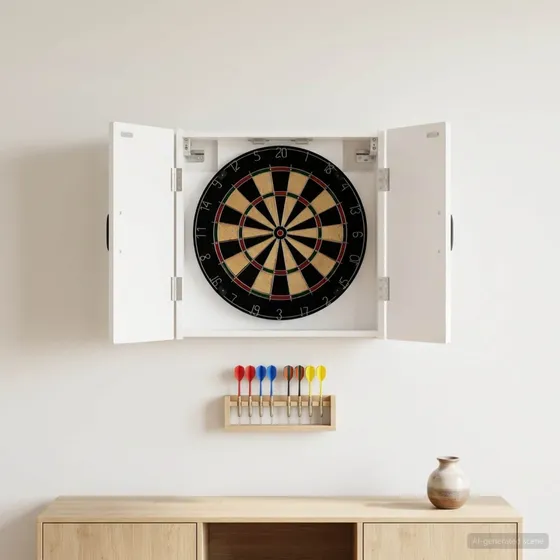 vidaXL Dartskab HOORN Hvid højglans 52,5 x 53,5 cm