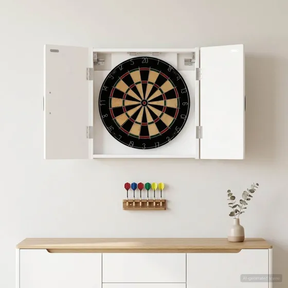 vidaXL Dartskab HOORN Hvid 52,5 x 53,5 cm
