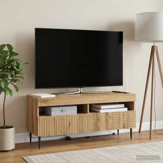 vidaXL LED TV-skab HAARLEM Artisan-eg, 100 x 35 x 43 cm