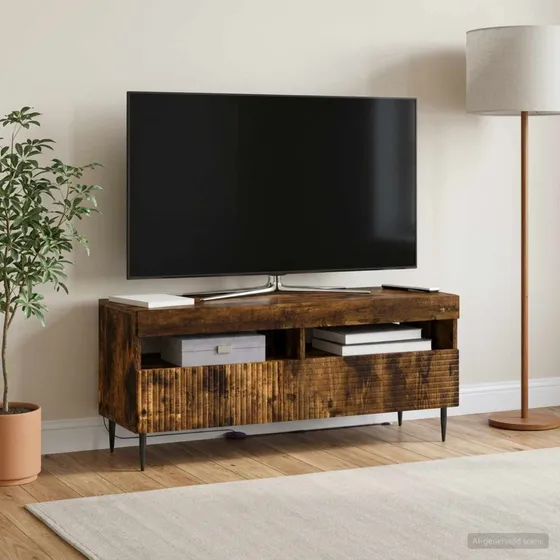 vidaXL LED TV-skab HAARLEM 100x35x43 cm - Røget eg