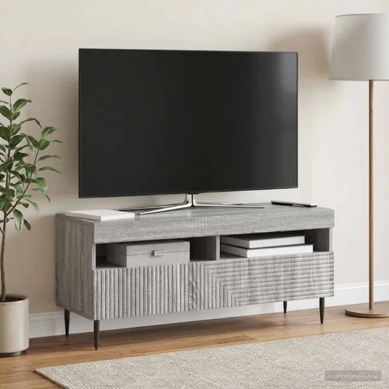 vidaXL HAARLEM LED TV-skab 100x35x43 cm Grå Sonoma