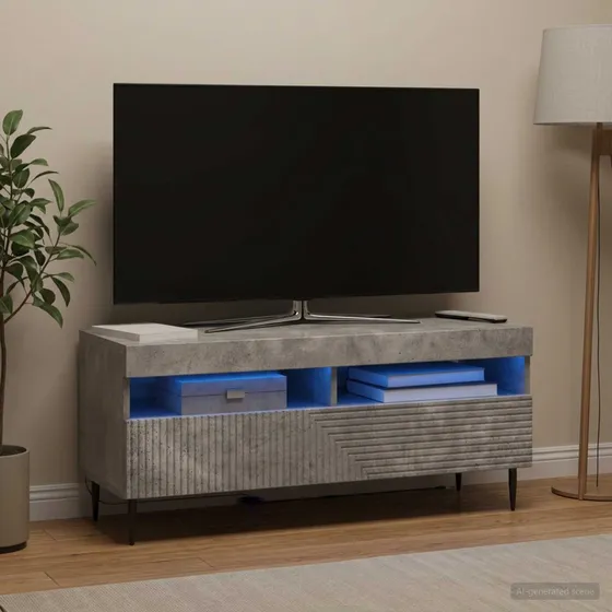 vidaXL HAARLEM LED TV-skab 100x35x43 cm - Betongrå