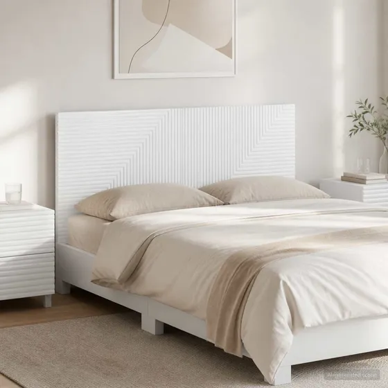 vidaXL HAARLEM Væghængt hovedgærde - Hvid højglans, 120x50 cm