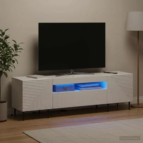 vidaXL HAARLEM LED TV-skab - Hvid højglans - 153 x 35 x 43 cm