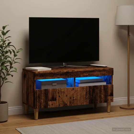 vidaXL LED TV-skab ARNHEM, Gammelt træ, 81 x 35 x 43 cm