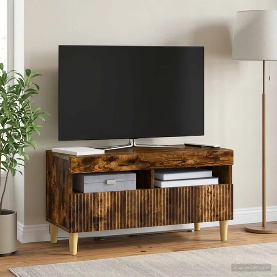 vidaXL LED TV-skab ARNHEM Røget eg 81 x 35 x 43 cm