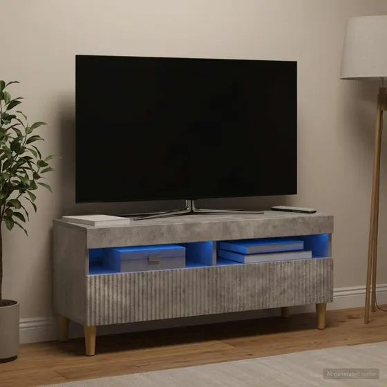 vidaXL ARNHEM LED TV-skab - Betongrå - 100 x 35 x 43 cm
