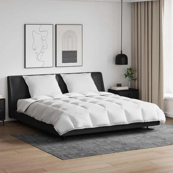 Dynebetræk sæt 3 dele – hvidt bomuld med dun/fjer