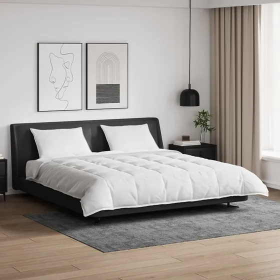 Dynebetræk sæt 3 dele hvid - quiltet med dunfjer