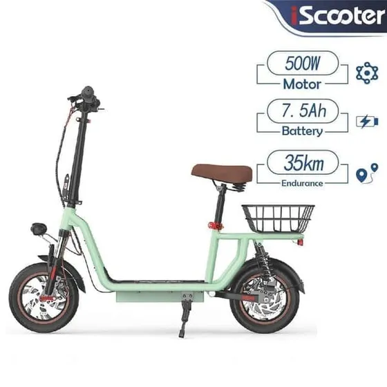 iScooter i12 Elektrisk Scooter - 500W, Grøn