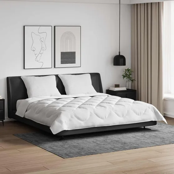 Dyne med pude 3 dele, hvid mikrofiber