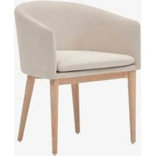 Kave Home Harlan Spisebordsstol - Beige - Chenille & Ask