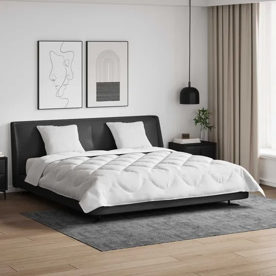 Dyne med 2 puder 3-del sæt i hvid microfiber