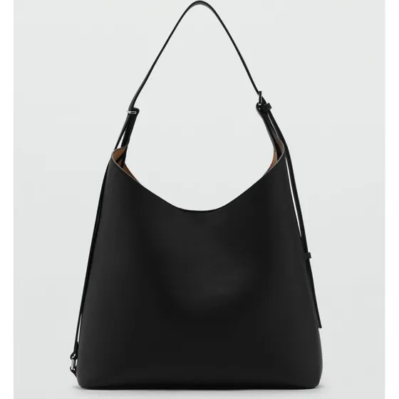 Mango SHOPPER WITH BUCKLE skuldertaske - sort